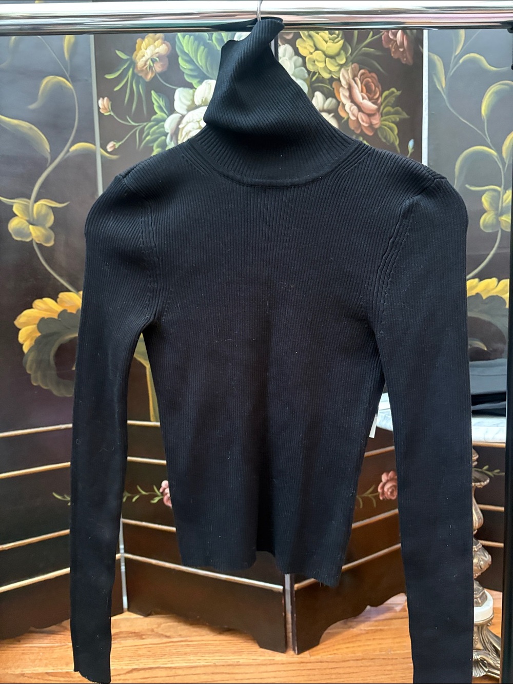 Zara Black Ribbed Turtleneck Sweater